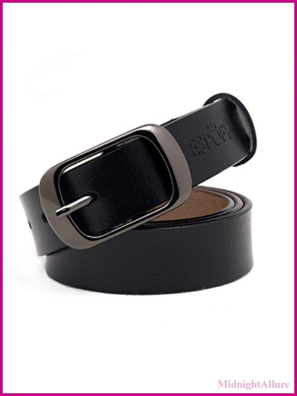 Genuine Leather Women's Belt Single Prong Alloy Buckle Adjustable